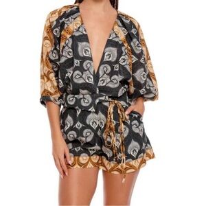 Agua Bendita Linnea Fera Leaf Romper Size M